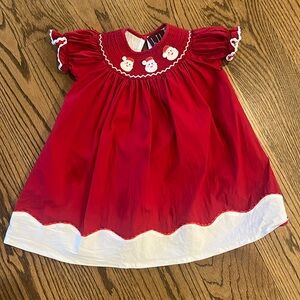 Lil Cactus Christmas Santa Smocked Dress